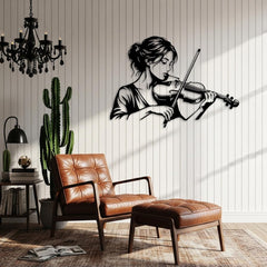 Violinist Metal Wall Decor