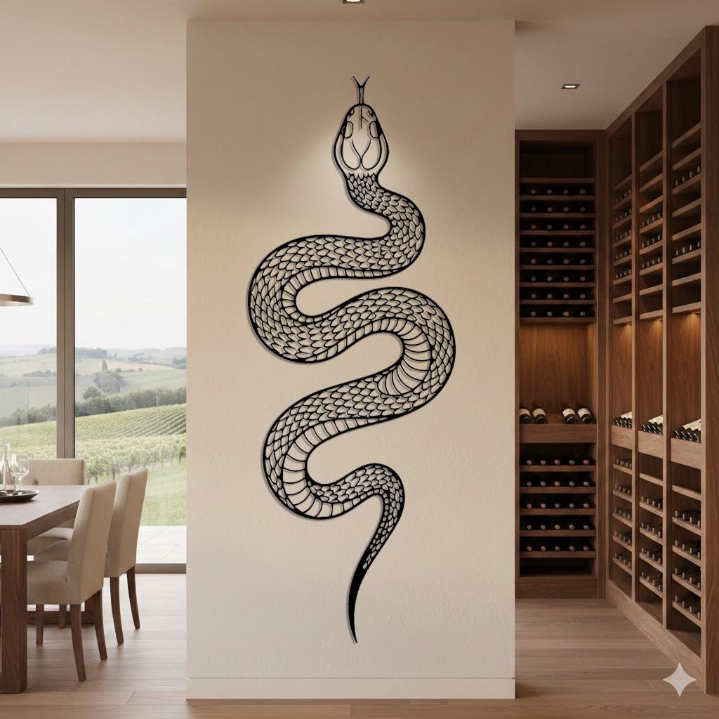 Large Snake Metal Wall Art