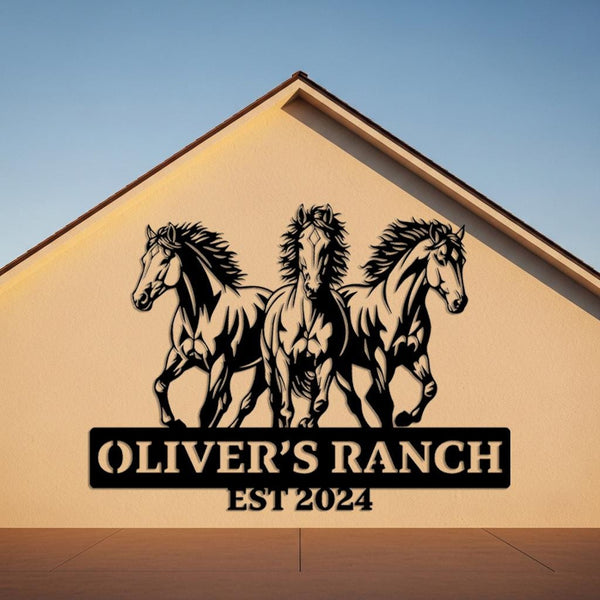 Horse Ranch Custom Metal Sign