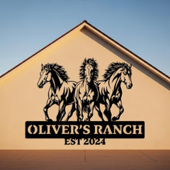 Horse Ranch Custom Metal Sign