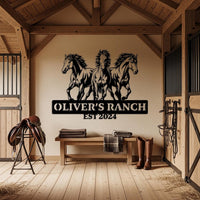 Horse Ranch Custom Metal Sign