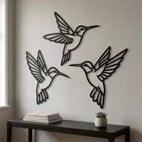Minimalist Hummingbird Metal Wall Decor