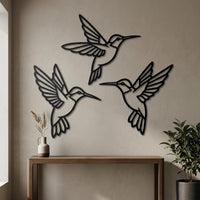 Minimalist Hummingbird Metal Wall Decor