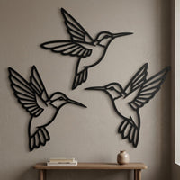 Minimalist Hummingbird Metal Wall Decor