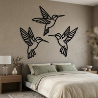 Minimalist Hummingbird Metal Wall Decor