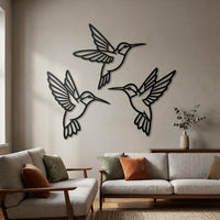 Minimalist Hummingbird Metal Wall Decor