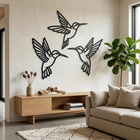 Minimalist Hummingbird Metal Wall Decor