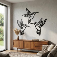 Minimalist Hummingbird Metal Wall Decor