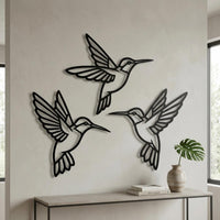 Minimalist Hummingbird Metal Wall Decor
