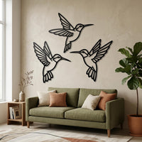 Minimalist Hummingbird Metal Wall Decor
