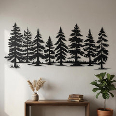 pine tree forest wall art