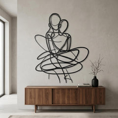 minimalist couple line wall art