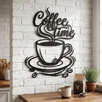 coffee time metal wall art