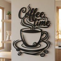 coffee time metal wall art