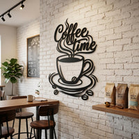 coffee time metal wall art