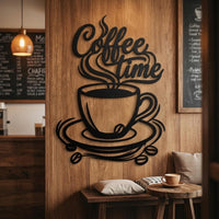 coffee time metal wall art