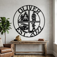 custom firefighter metal sign