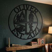 custom firefighter metal sign