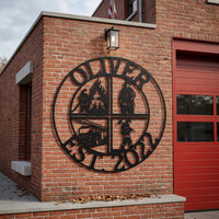 custom firefighter metal sign