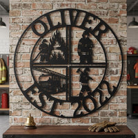 custom firefighter metal sign