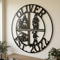 custom firefighter metal sign