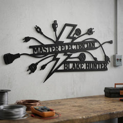 Custom Electrician Metal Sign