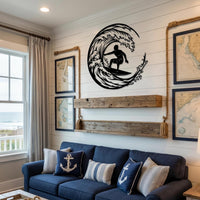 Surfing Wave Metal Wall Decor