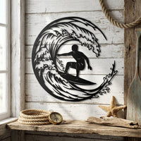 Surfing Wave Metal Wall Decor