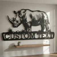 Custom Rhino Name Sign