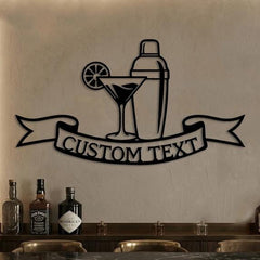 custom cocktail metal sign