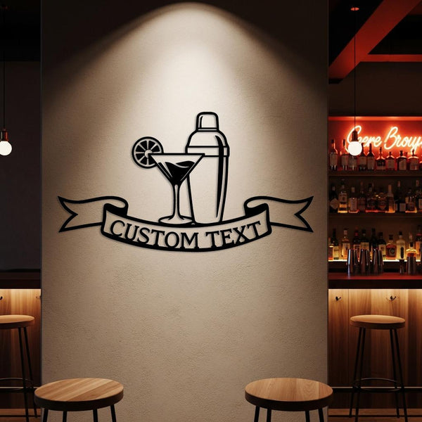custom cocktail metal sign