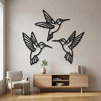 Minimalist Hummingbird Metal Wall Decor