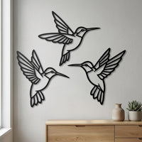 Minimalist Hummingbird Metal Wall Decor