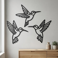 Minimalist Hummingbird Metal Wall Decor