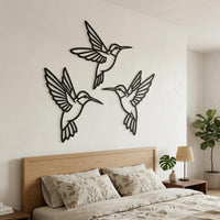 Minimalist Hummingbird Metal Wall Decor