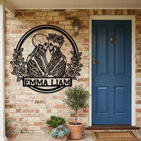 personalized skeleton couple wall art