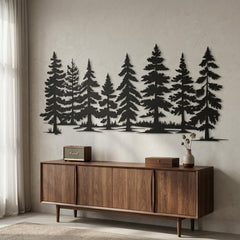pine tree forest wall art