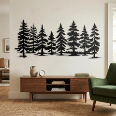 pine tree forest wall art