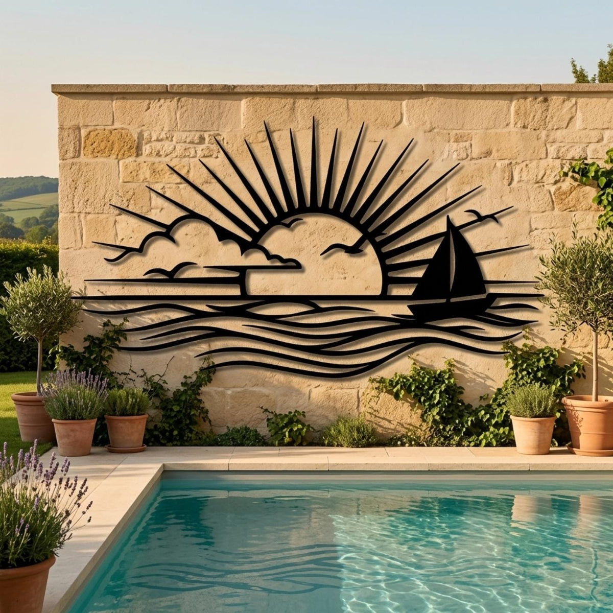 sunset ocean wall art