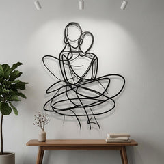 minimalist couple line wall art