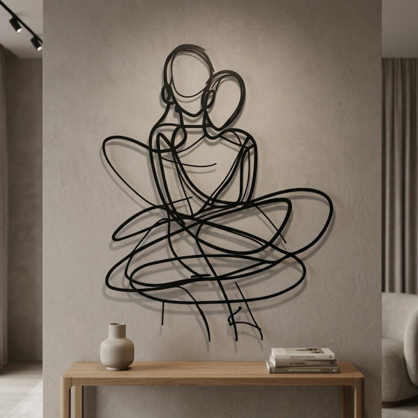 minimalist couple line wall art
