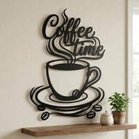 coffee time metal wall art