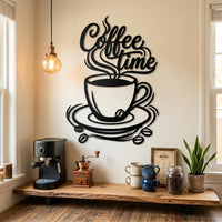 coffee time metal wall art