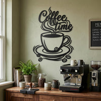 coffee time metal wall art