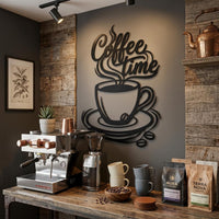 coffee time metal wall art