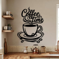 coffee time metal wall art