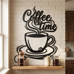 coffee time metal wall art