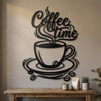 coffee time metal wall art