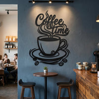 coffee time metal wall art