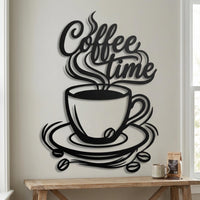 coffee time metal wall art